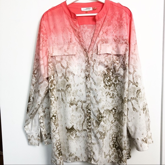 Calvin Klein Tops - Calvin Klein Ombré Snake Skin Blouse Size 1X